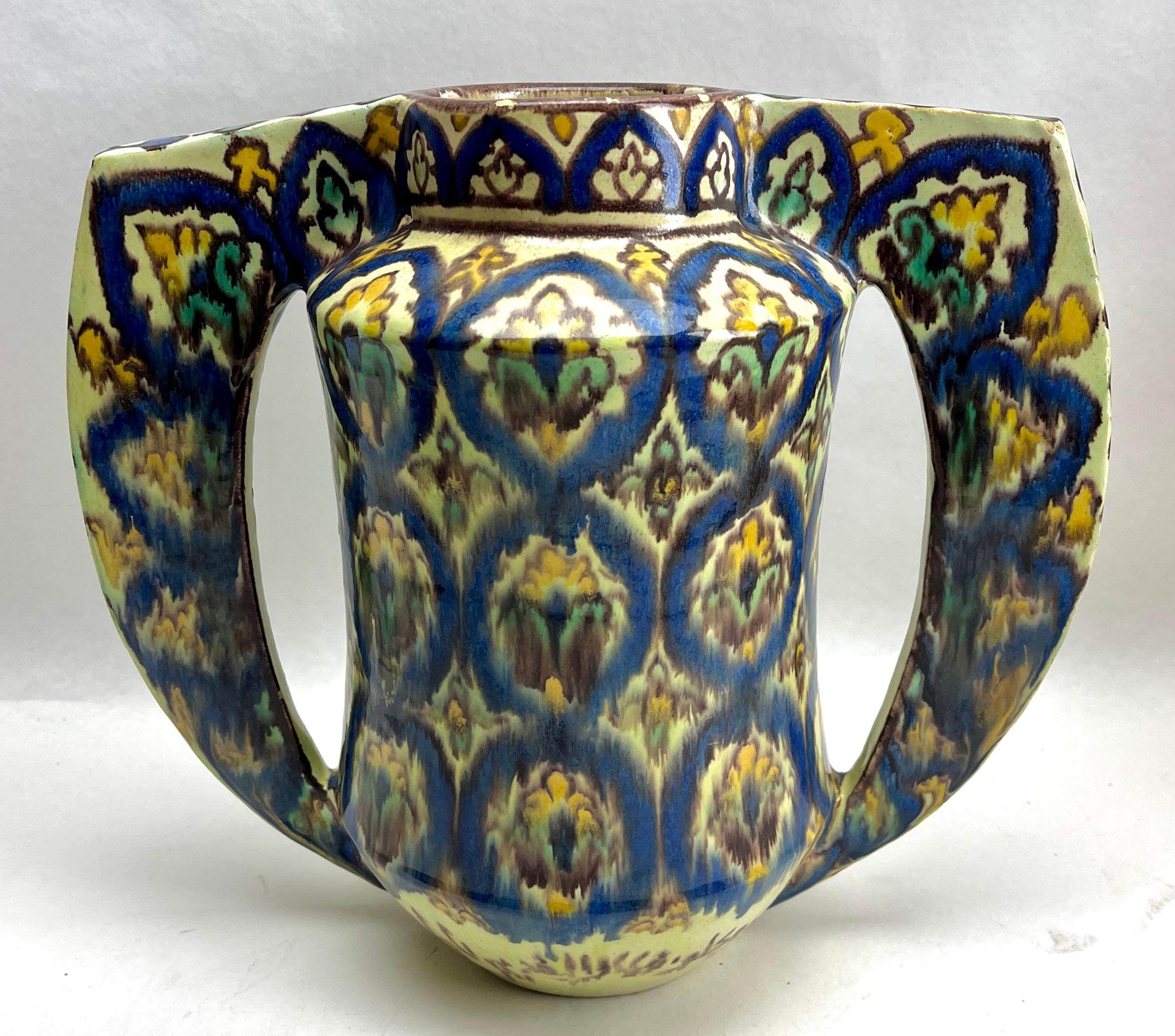 Art Nouveau Handgefertigt und Hand glasiert Pflanzgefäß Jardinière Signiert 1930s (Keramik) im Angebot