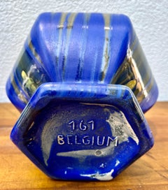 Art Nouveau Handmade and Hand Glazed Planter Jardinière, Stamp: 161 Belgium