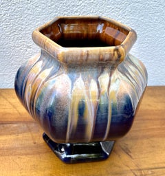 Art Nouveau Handmade and Hand Glazed Planter Jardinière, Stamp: Belgium