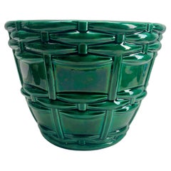 Art Nouveau Handmade and Hand Glazed Planter Jardinière, Stamp: Saint Clement