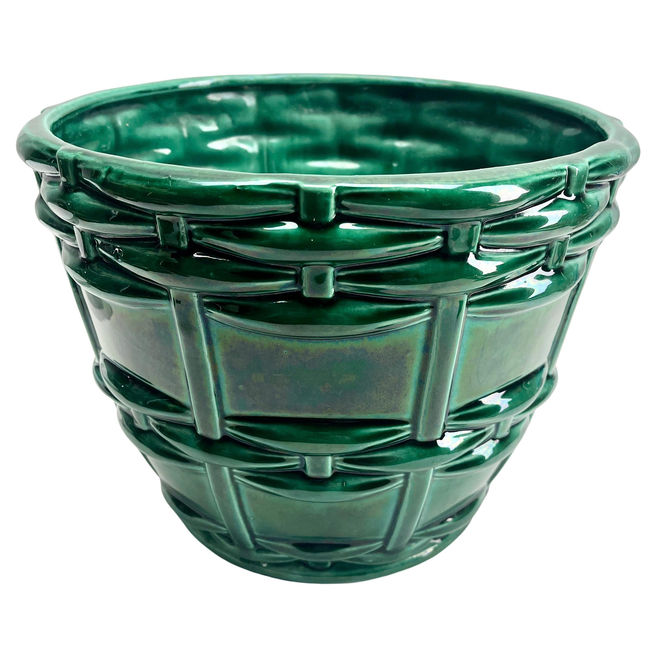 Art Nouveau Handmade and Hand Glazed Planter Jardinière, Stamp: Saint Clement