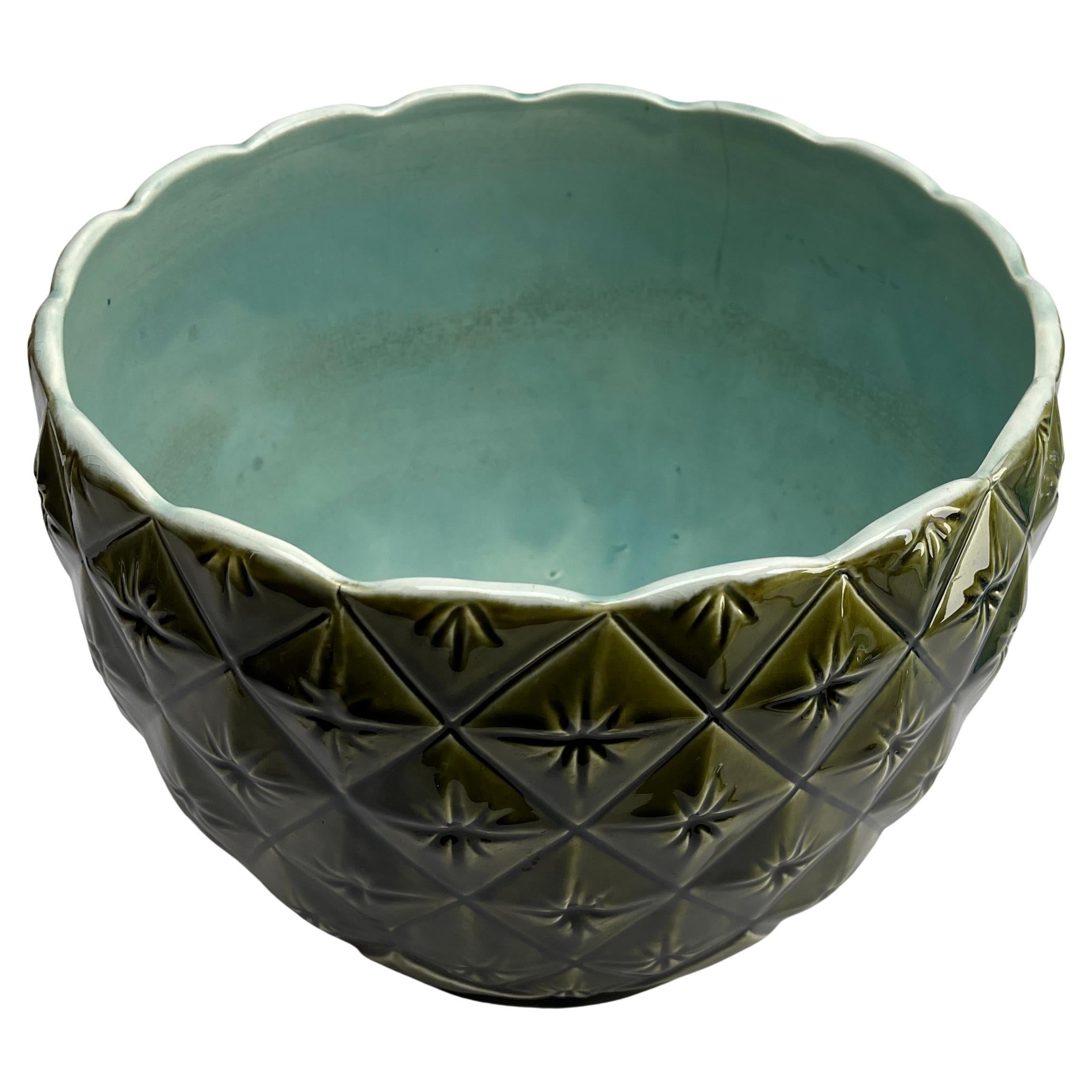 Vernissé Jardinière Art Nouveau faite et émaillée à la main, timbre : Wessel 958 en vente