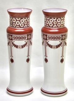 Vaso Art Nouveau fatto a mano e dipinto a mano, Francia, anni '20