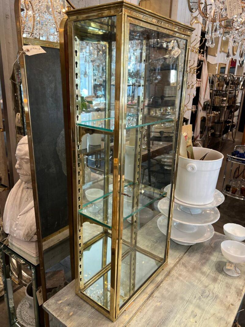 Art Nouveau Handsome Brass Display Cabinet, 1920s For Sale 1