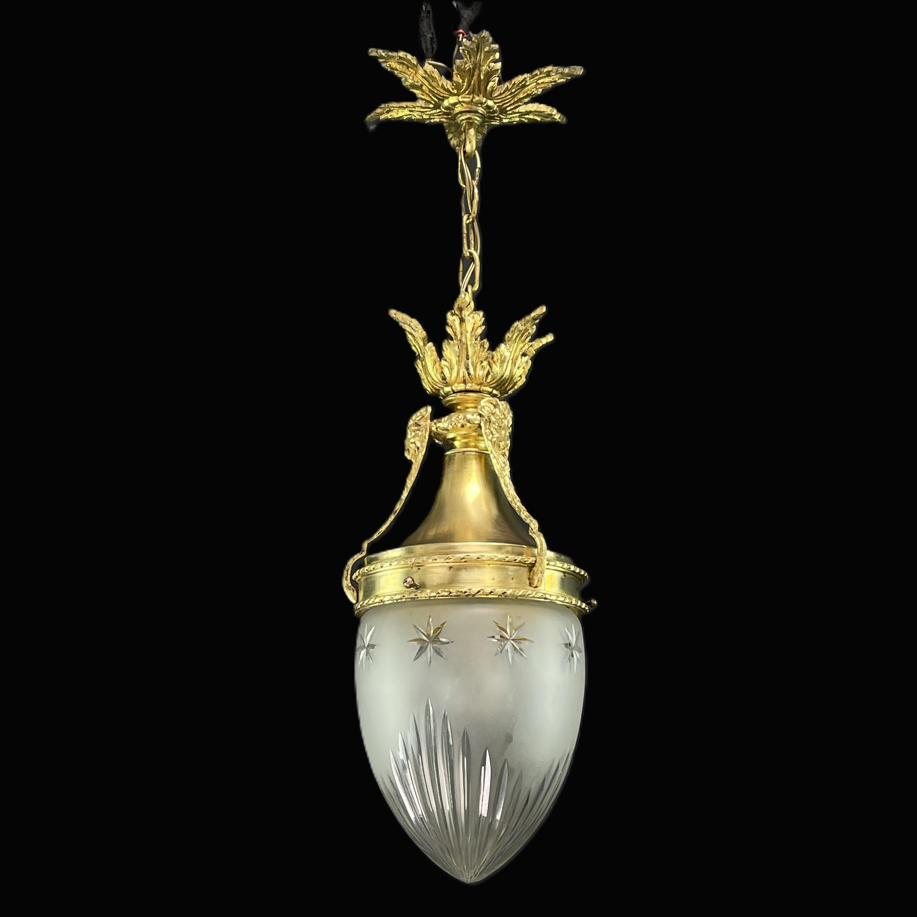 Lampada a sospensione Art Nouveau in bronzo, forma a goccia, 1900 In condizioni buone in vendita a Bingen am Rhein, RP