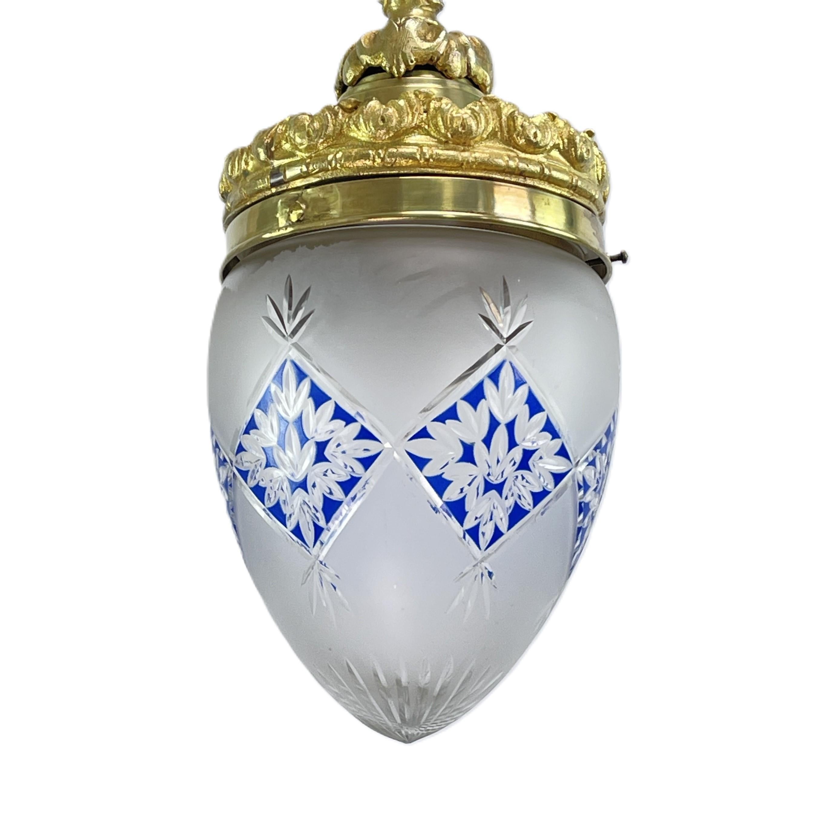 XX secolo Lampada a sospensione Art Nouveau in bronzo, forma a goccia, 1900 in vendita