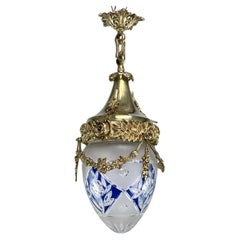 Art Nouveau Hanging Lamp Bronze, Teardrop Shape, 1910s