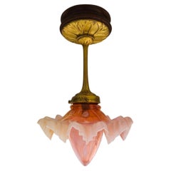 Art Nouveau Hanging Lamp Decor Seaweed Attributed to Louis Majorelle