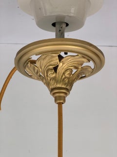 Art Nouveau Hanging Lamp Opalescent Tulip