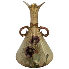 Art Nouveau Hanke Vase, Hand-Painted Amphora, Austrian Vase