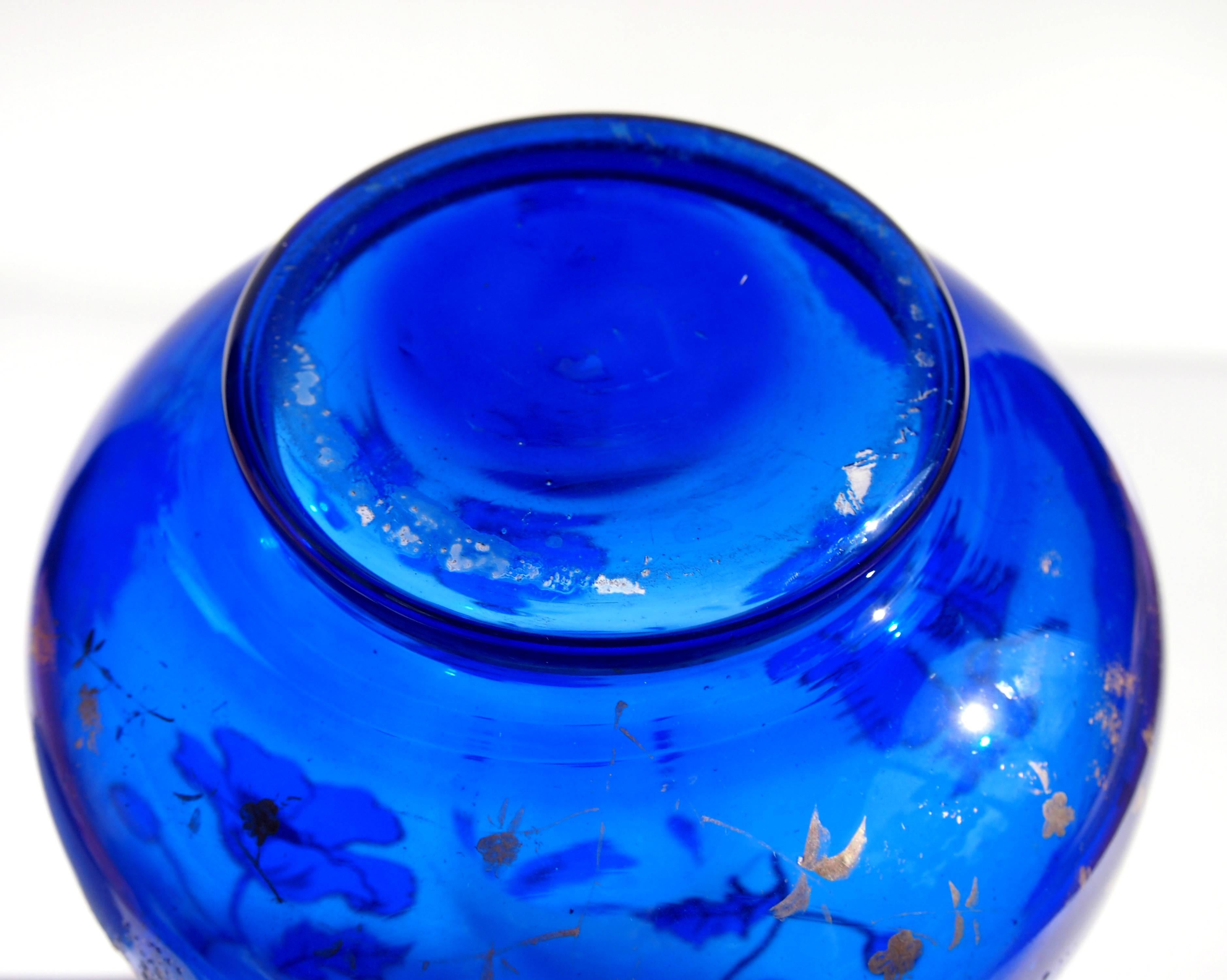 Bohemian Art Nouveau Harrach Blue to Clear Cameo Glass Vase 1900 For Sale 1