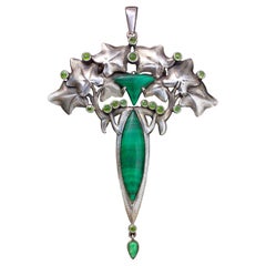 Used Art Nouveau Hedera Pendant in the Manner of Lucien Gaillard