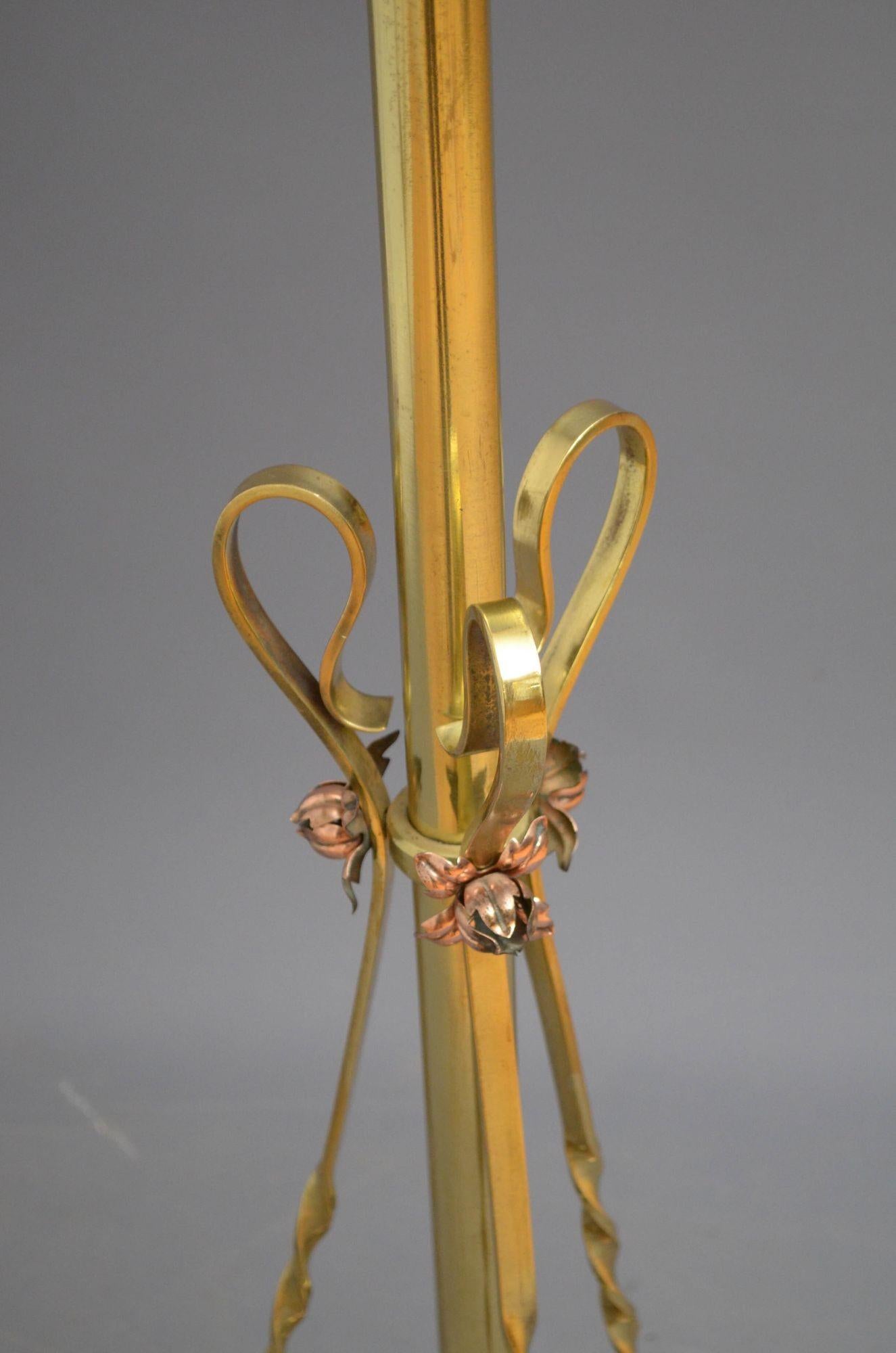 Lampadaire Art Nouveau à hauteur réglable Bon état - En vente à Whaley Bridge, GB