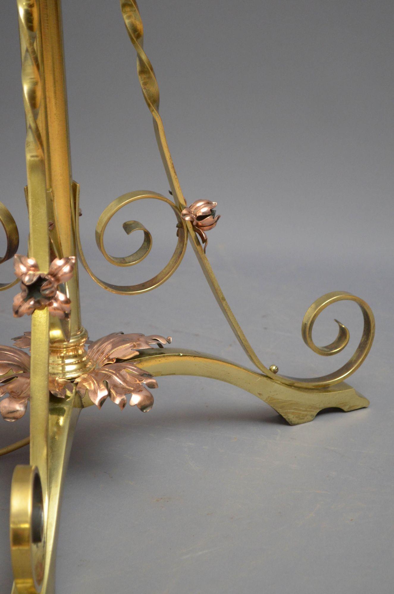 20th Century Art Nouveau Height Adjustable Floor Lamp For Sale