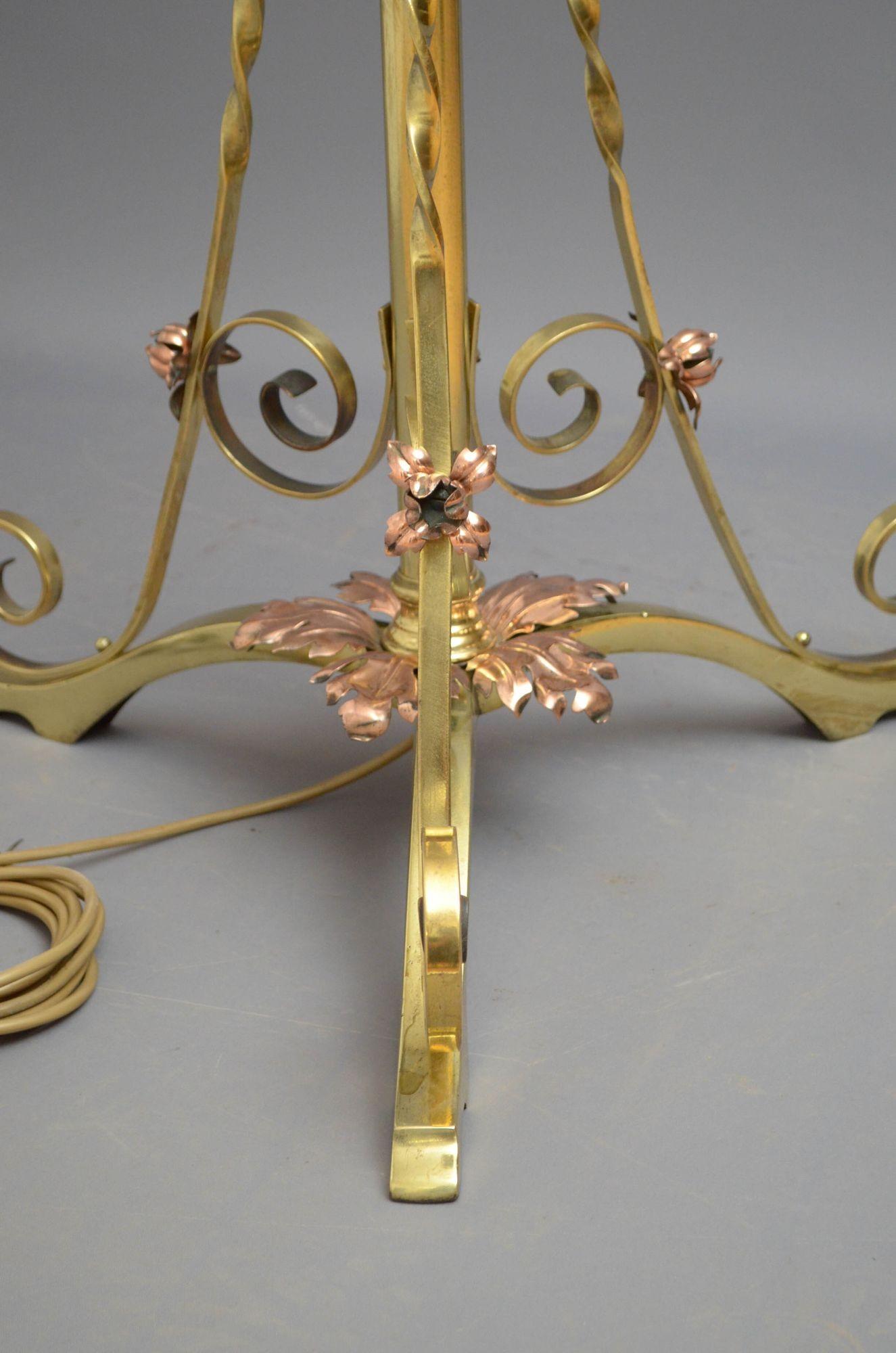 Lampadaire Art Nouveau à hauteur réglable en vente 2