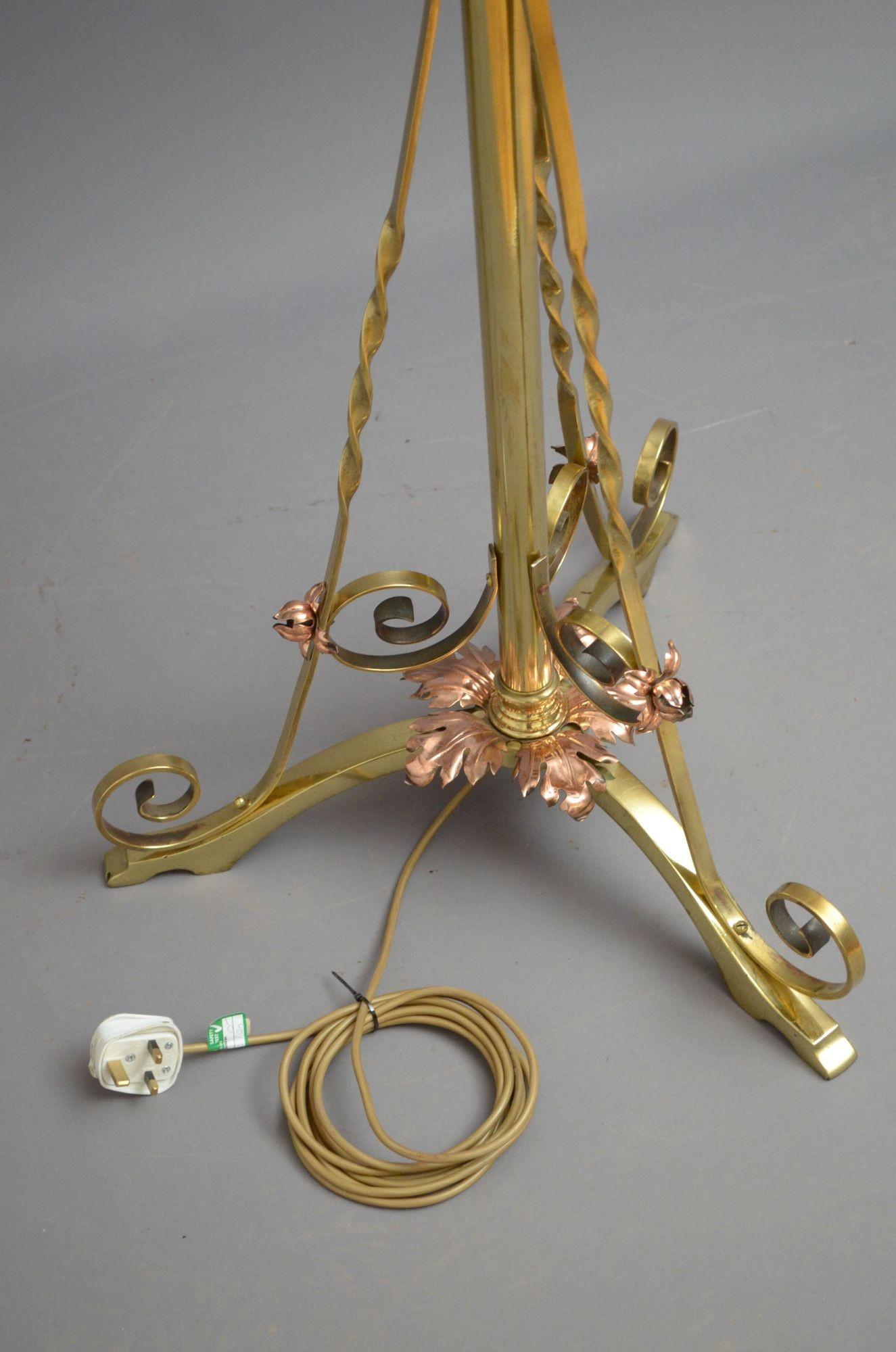 Art Nouveau Height Adjustable Floor Lamp For Sale 1