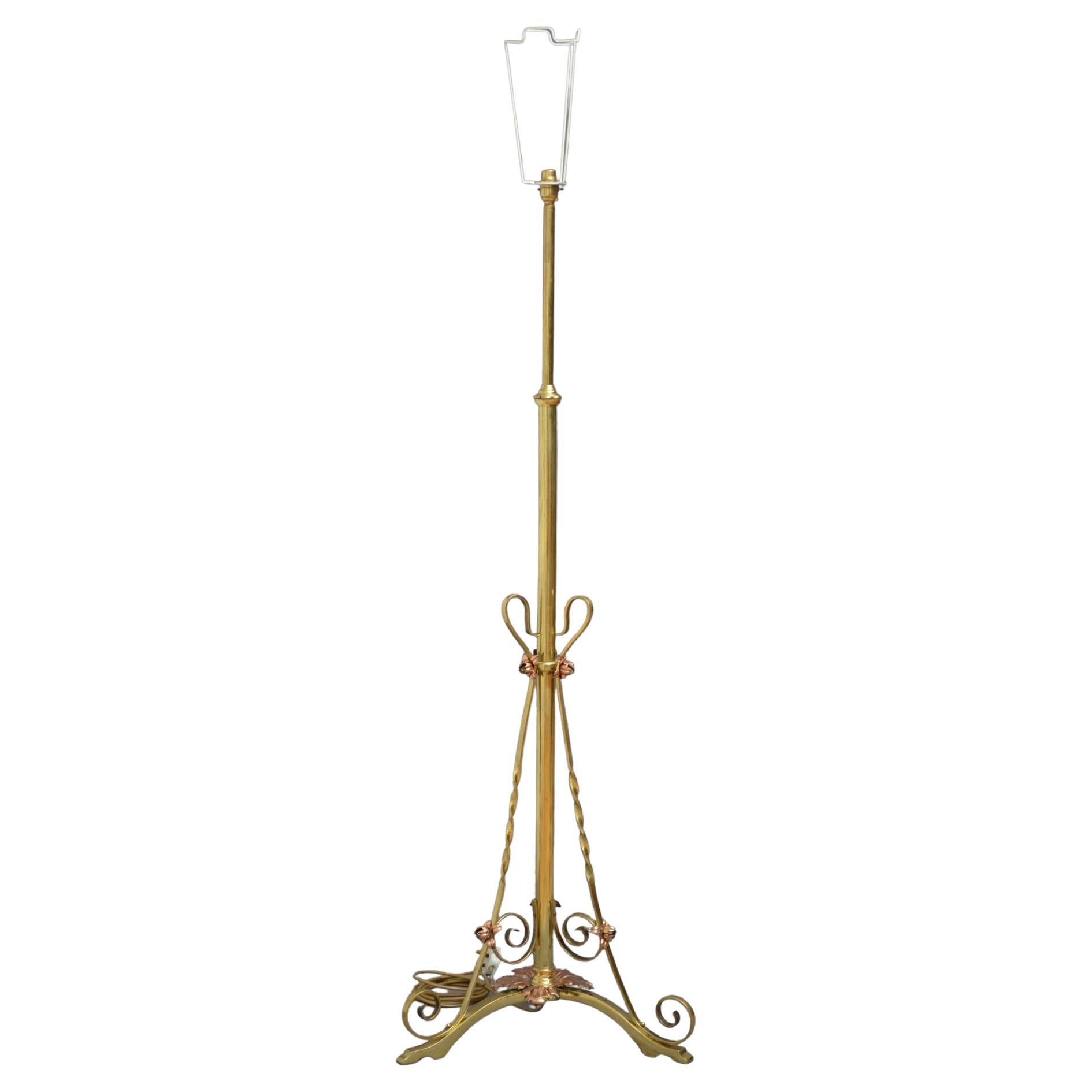 Art Nouveau Height Adjustable Floor Lamp For Sale