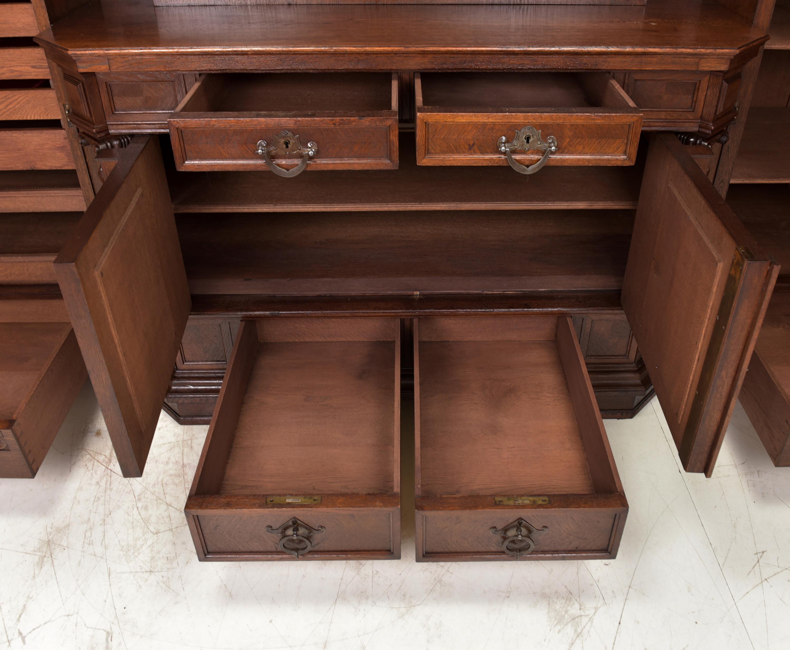 20th Century Art Nouveau Historicism XXL Buffet Cabinet / Sideboard in Oak, 1920 For Sale