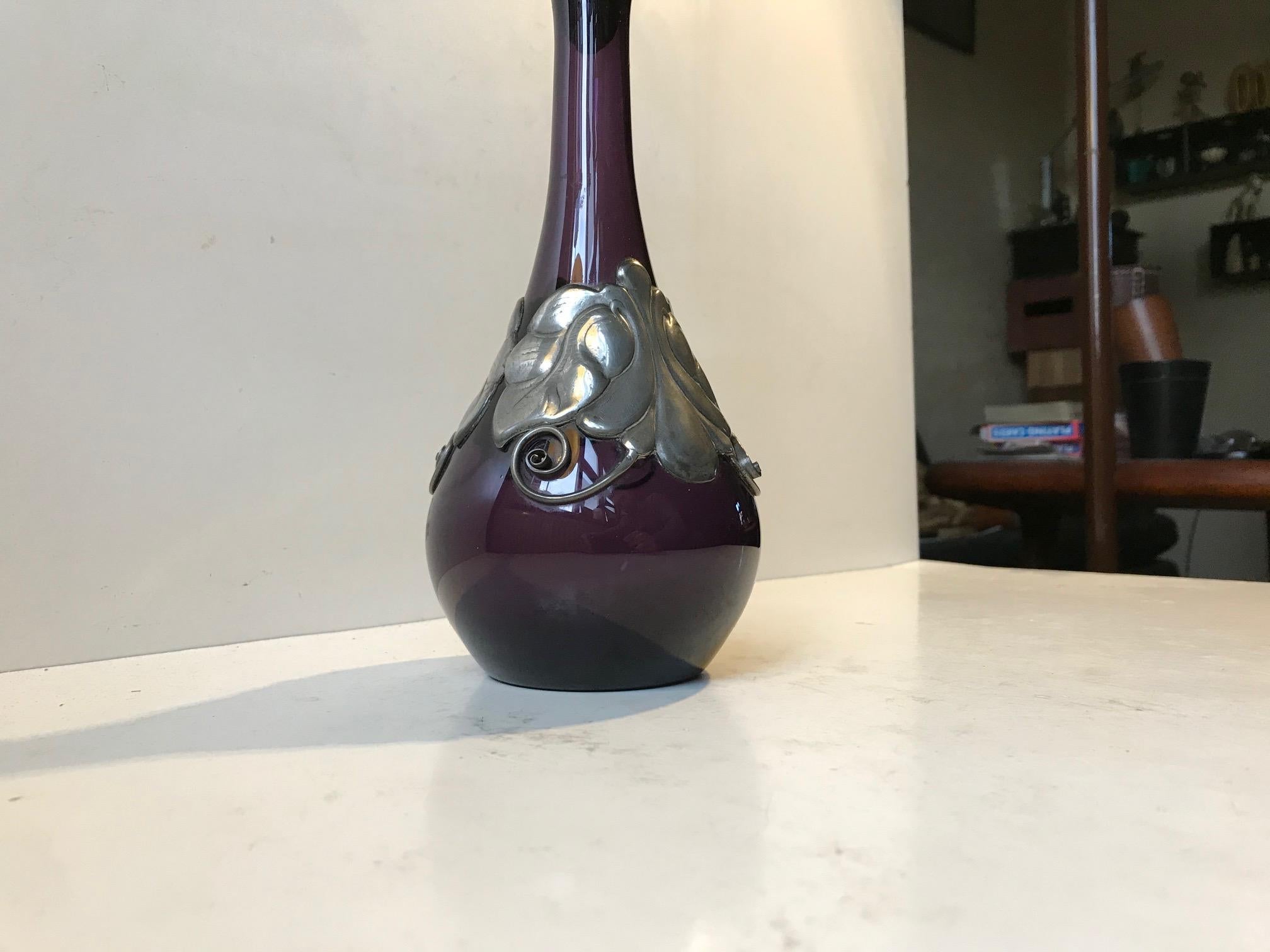 purple glass decanter
