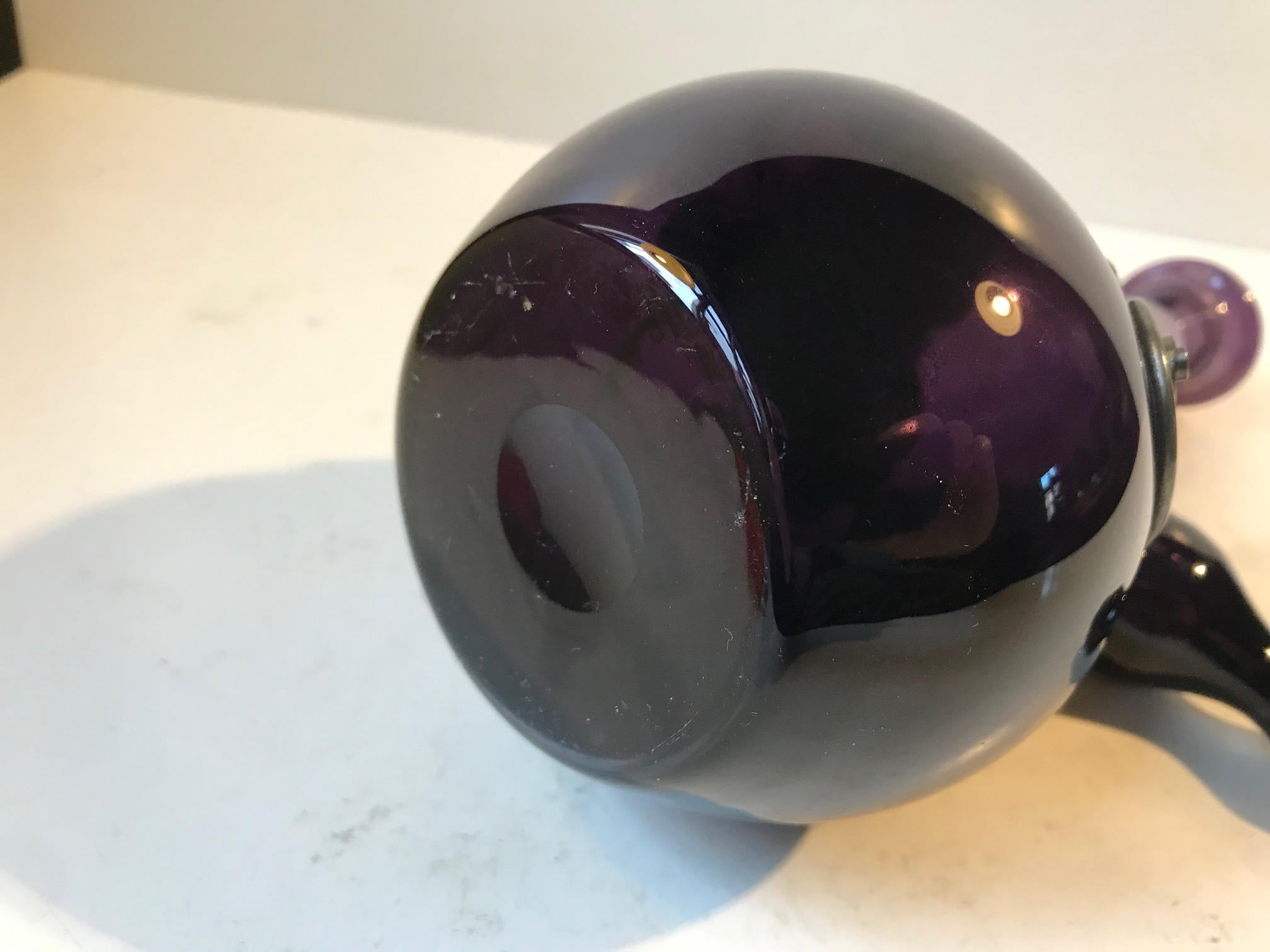 Blown Glass Art Nouveau Holmegaard Decanter in Purple Glass and Pewter, 1920s