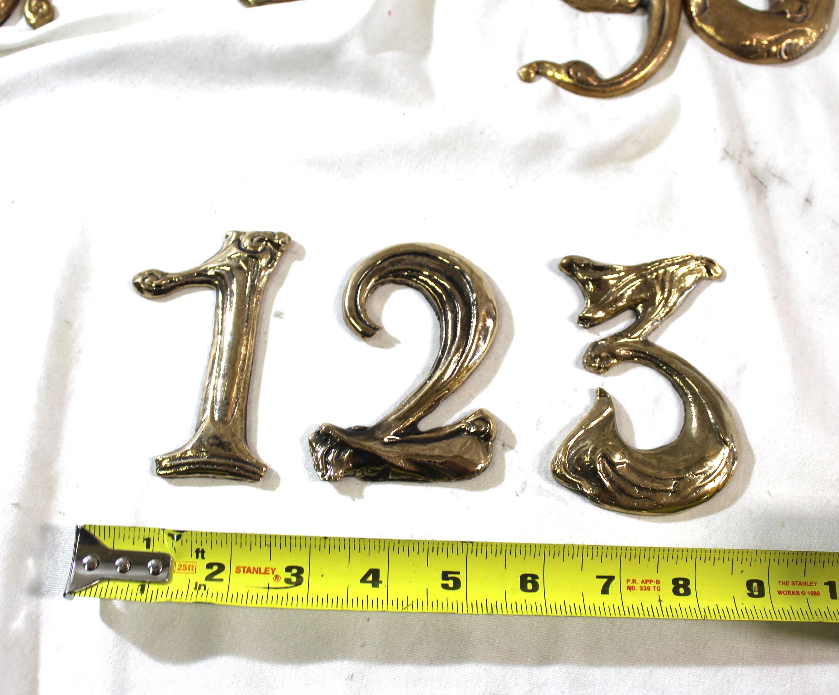 American Art Nouveau House Numbers Bronze Made after Hector Guimard Designs For Sale
