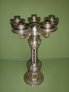 Art Nouveau huge candle holder brass 5 arms