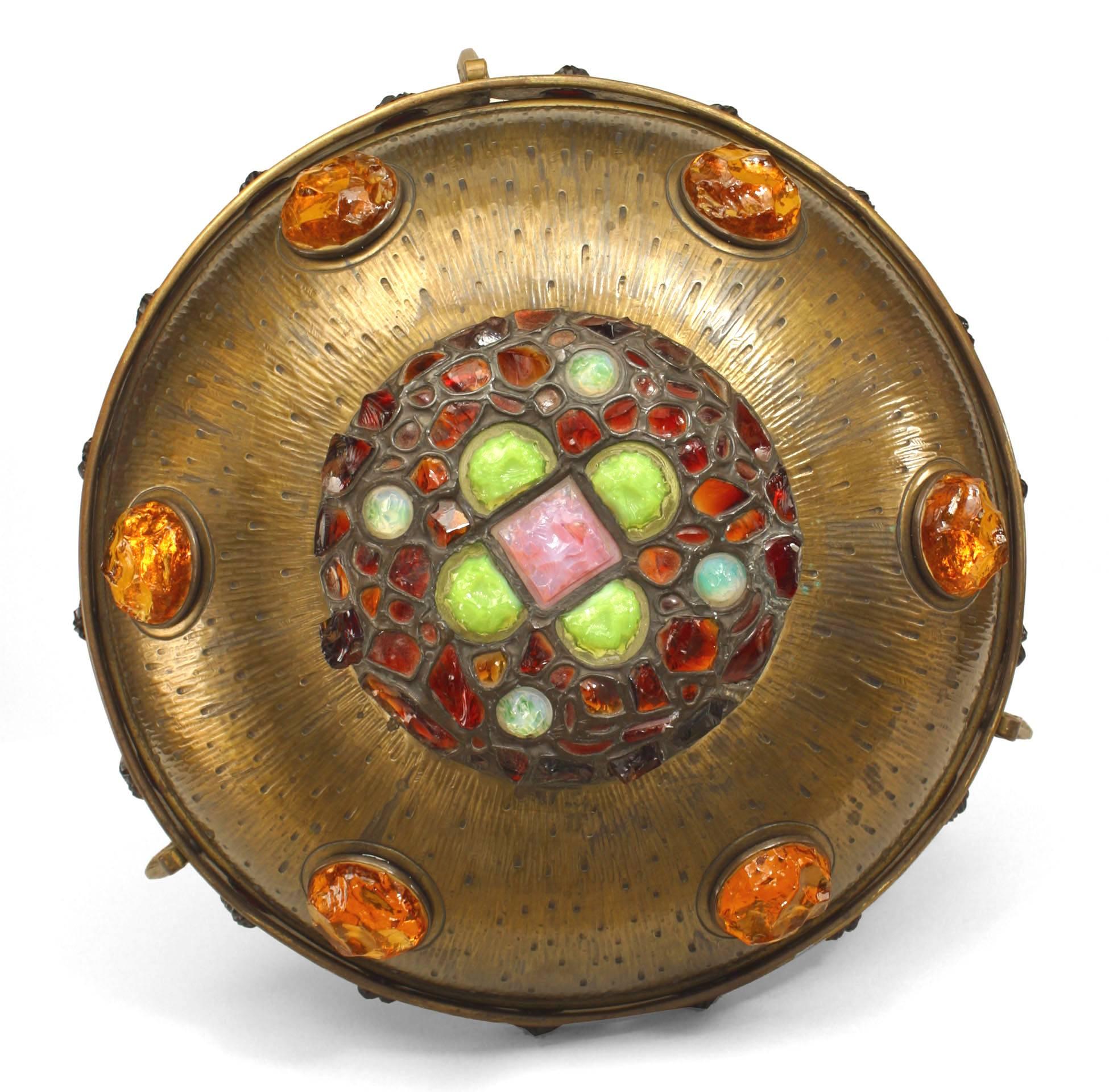 Lámpara de mesa Art Nouveau húngara de latón enjoyado Húngaro en venta