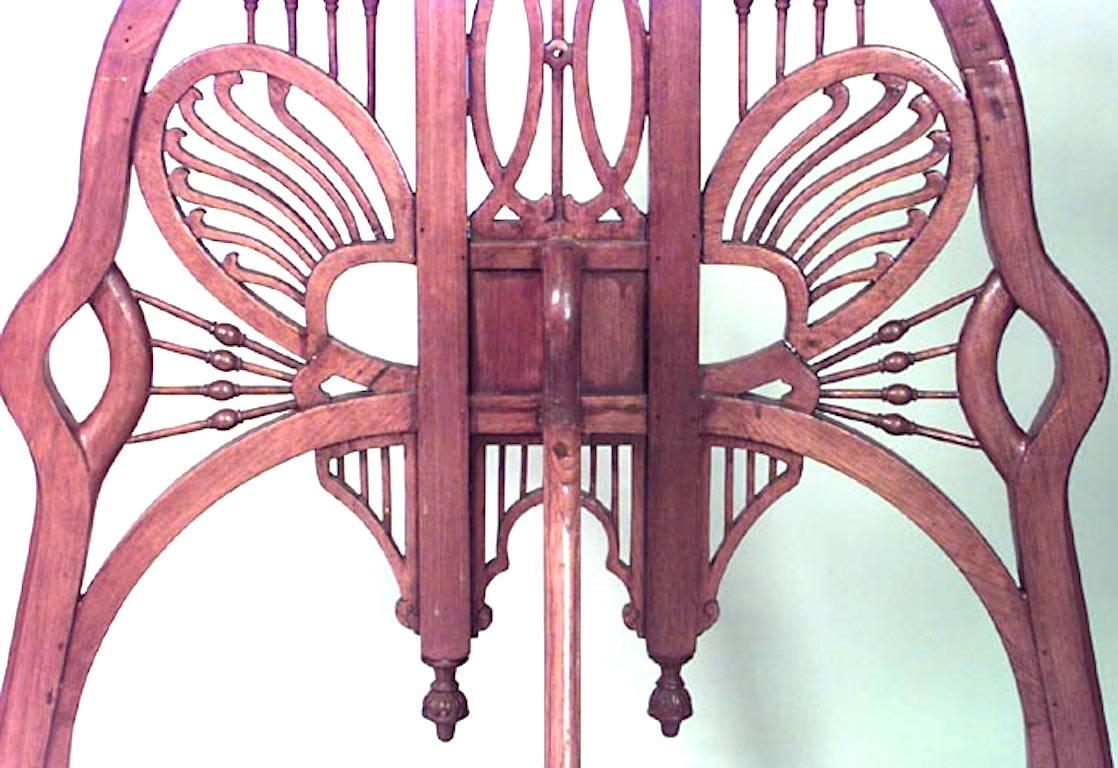 Art Nouveau Carved Teak Swing In Good Condition For Sale In New York, NY