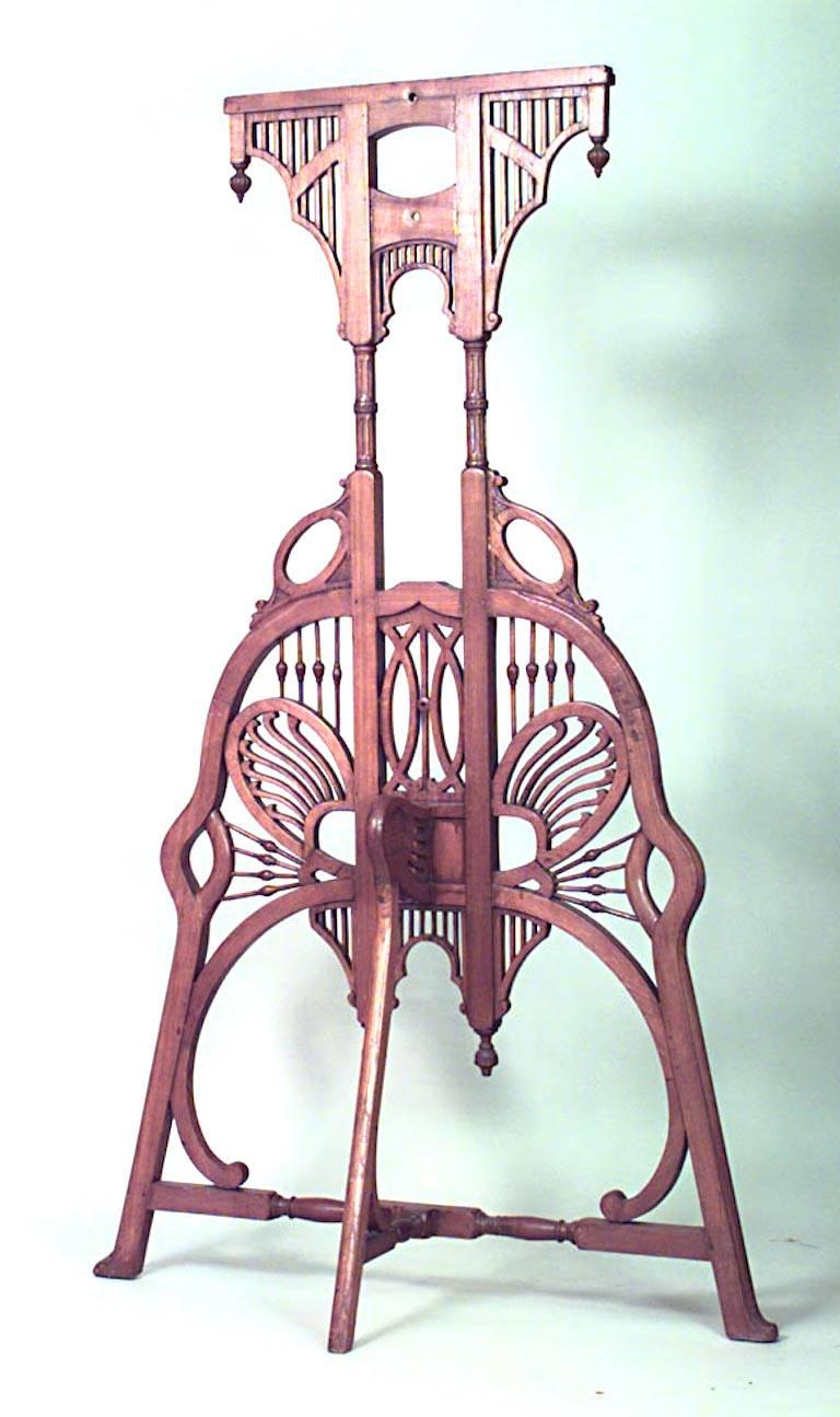 19th Century Art Nouveau Carved Teak Swing For Sale