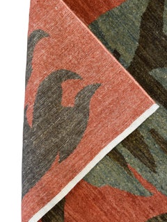 Art Nouveau–Inspired Hand-Knotted Persian Wool Rug with Botanical Motifs, 4x6