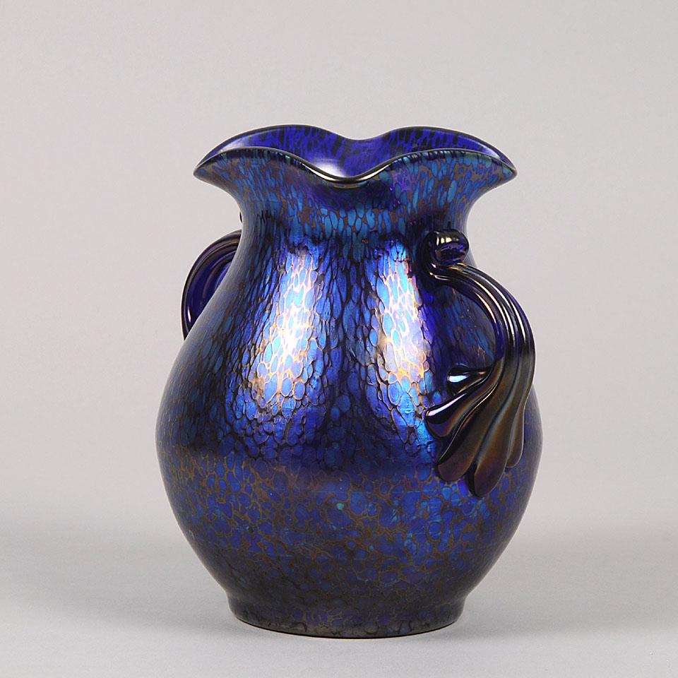 Art Nouveau Iridescent 'Blue Papillon Vase' by Johann Loetz In Excellent Condition In London, GB