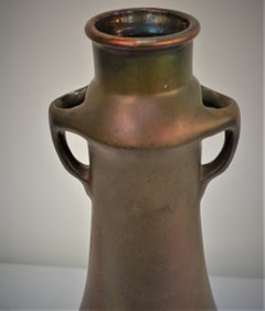 Art Nouveau Iridescent Ceramic Vase in the Style of Clement Massier