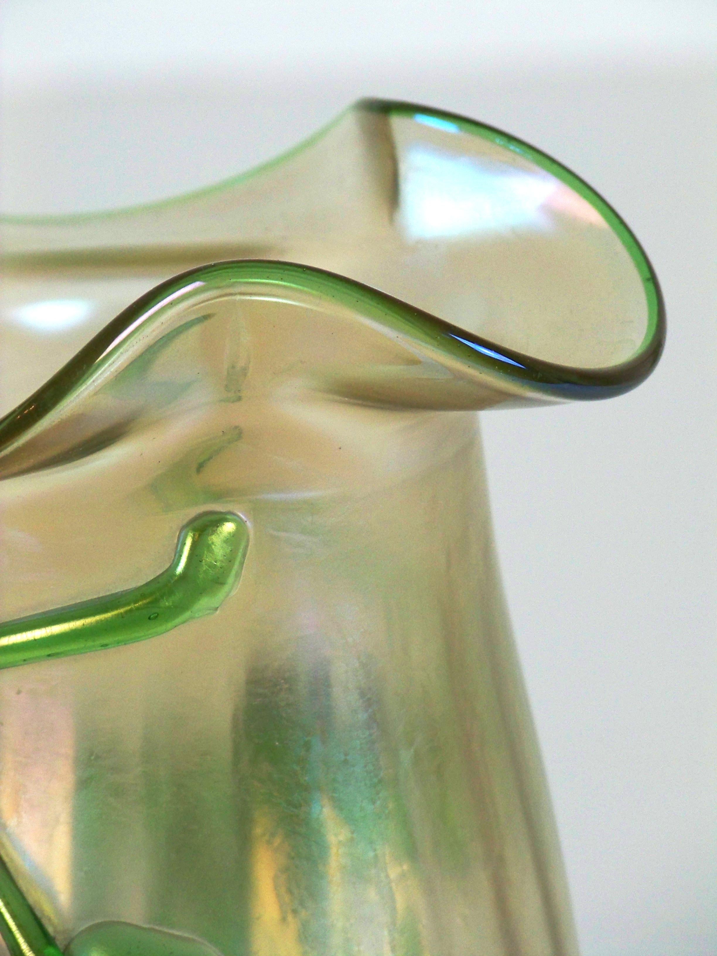 art nouveau iridescent glass vase