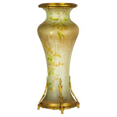 Art Nouveau Iridescent Glass Ormolu Vase Wilhelm Kralik Sohn