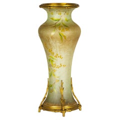 Art Nouveau Iridescent Glass Ormolu Vase Wilhelm Kralik Sohn