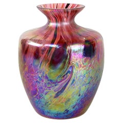 Antique Art Nouveau Iridescent Glass Vase Attributed To Fritz Heckert, Bohemia ca. 1905