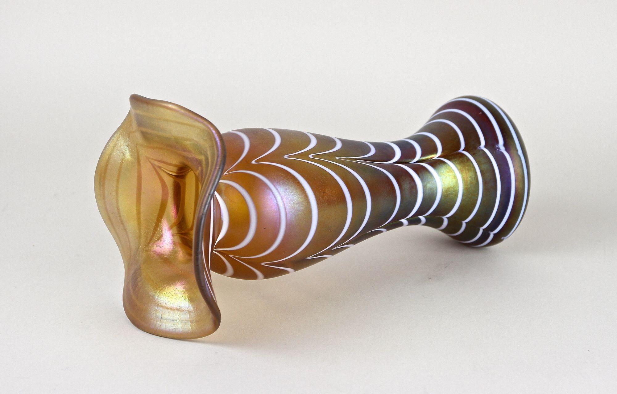 Art Nouveau Iridescent Glass Vase Attributed To Loetz Witwe, Bohemia, ca. 1915 For Sale 4