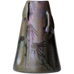 Art Nouveau Iridescent Glazed Earthenware Vase by Clément Massier, circa 1900