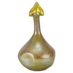 Art Nouveau Iridescent 'Golden Goose Neck Vase' by Johann Loetz