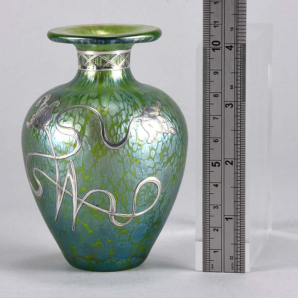Art Nouveau Iridescent Silvered Glass Vase by Johann Loetz 5