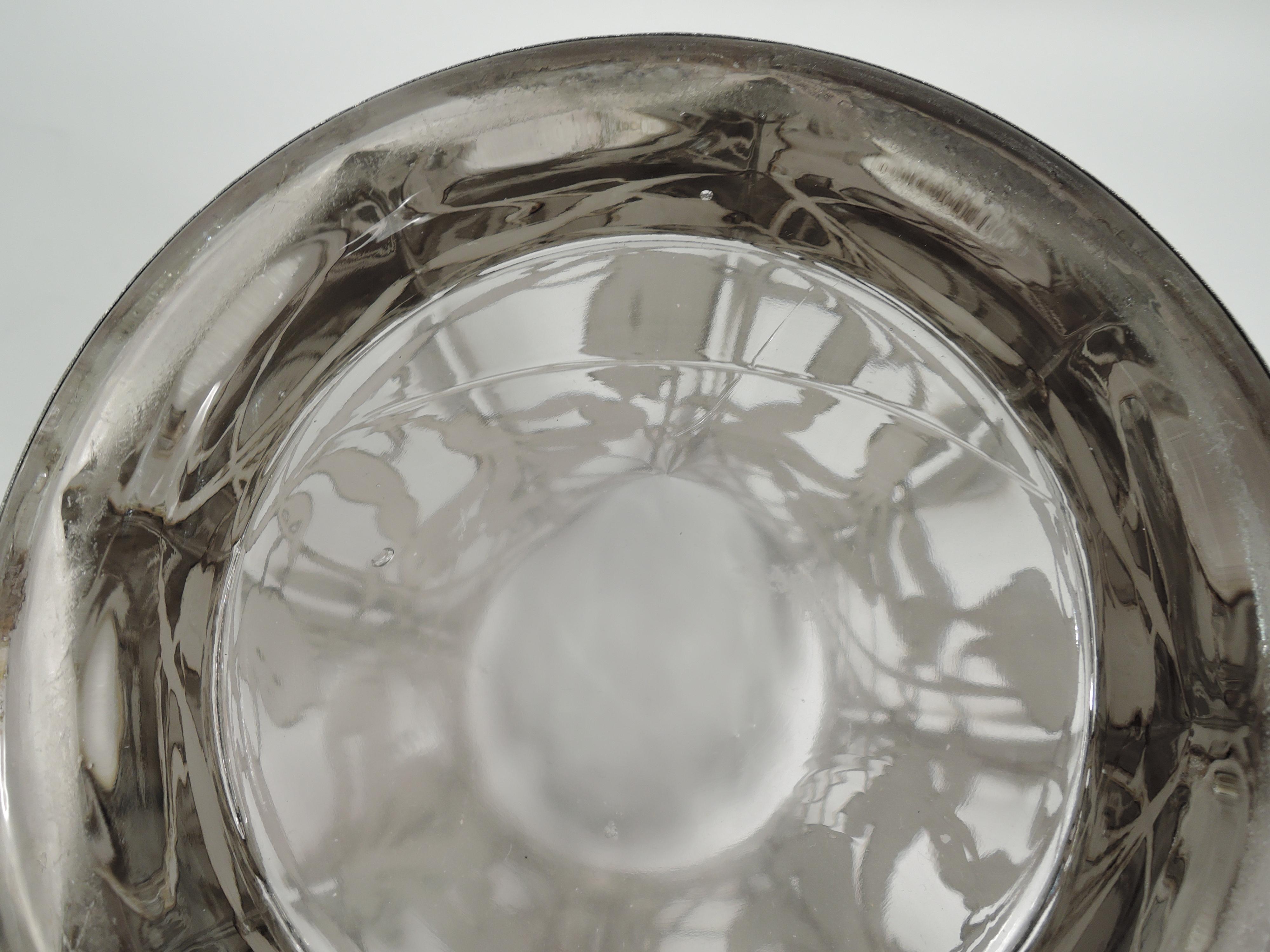 Art Nouveau Iris Flower Silver Overlay Water Pitcher by La Pierre 3