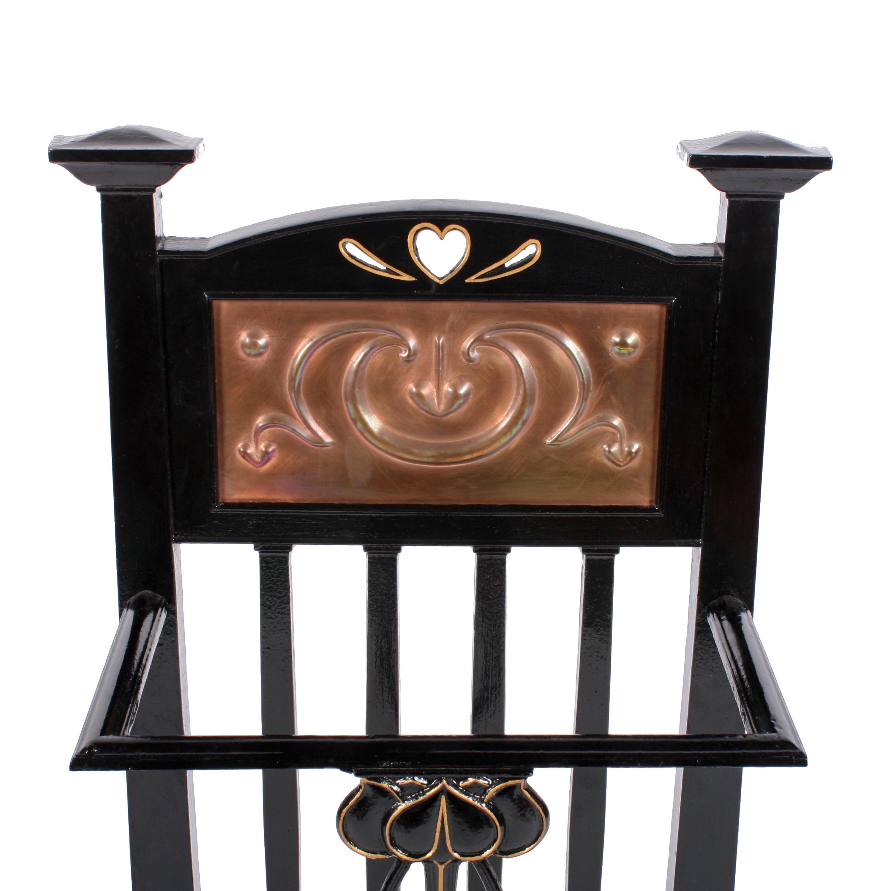 English Art Nouveau Iron Stick Stand For Sale