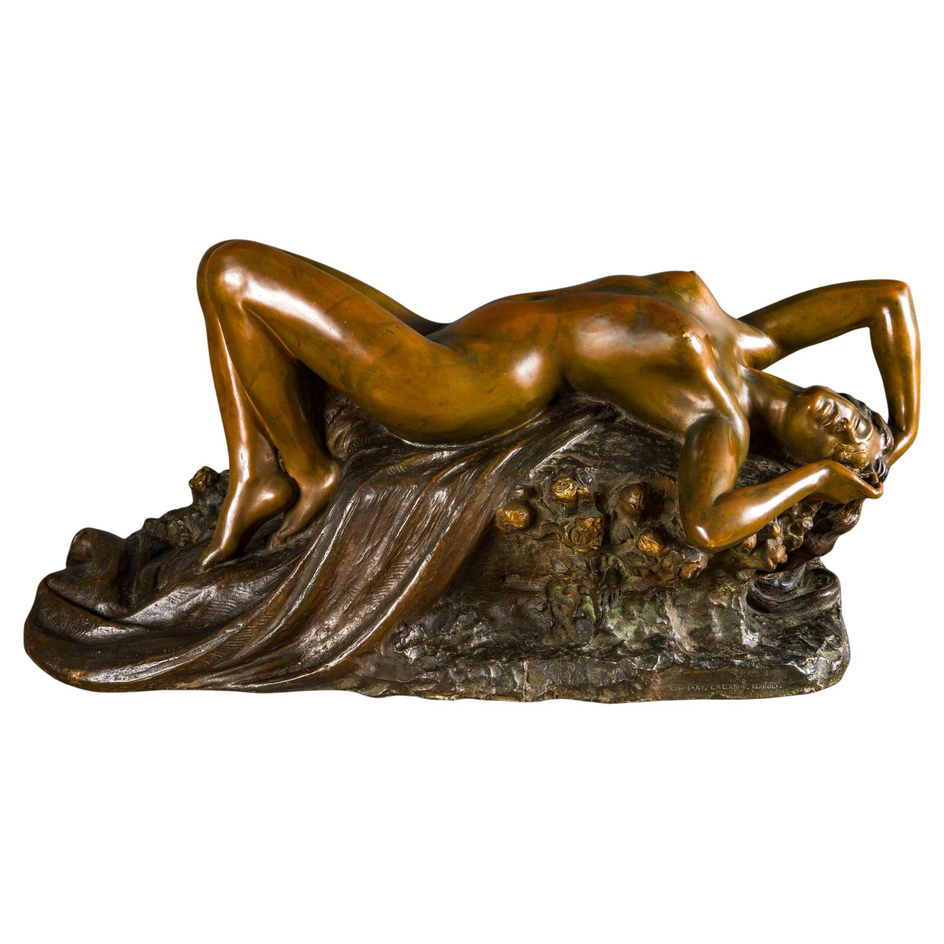 Art Nouveau Italian Signed Dated and Inscribed Original Bronze For Sale