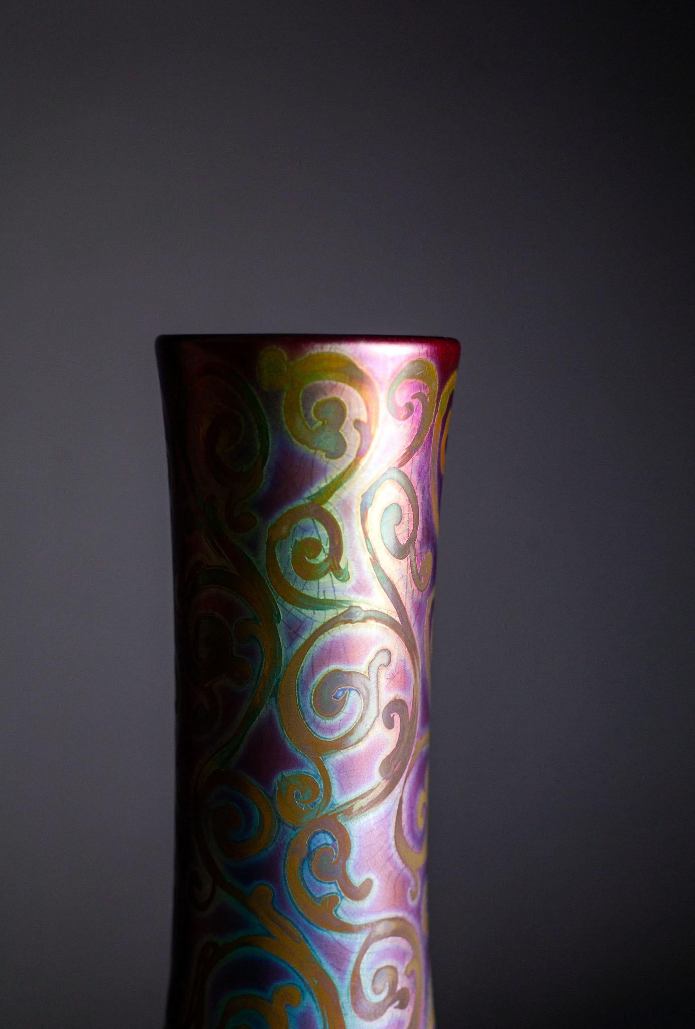 Glazed Art Nouveau Jacques Sicard Arabesque Vase