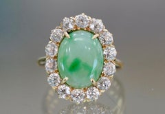 Antique Jade Diamond Ring
