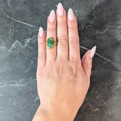 Art Nouveau Jadeite Jade 18 Karat Yellow Gold Antique Signet Ring