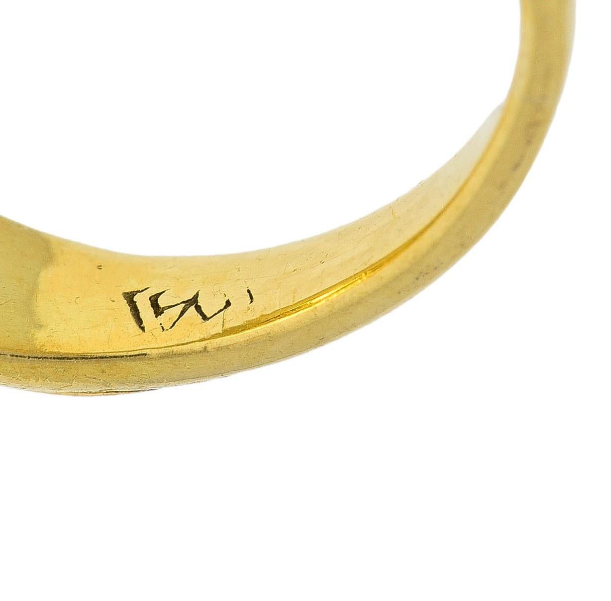 Art Nouveau Jadeite Jade 18 Karat Yellow Gold Antique Signet Ring For Sale 2