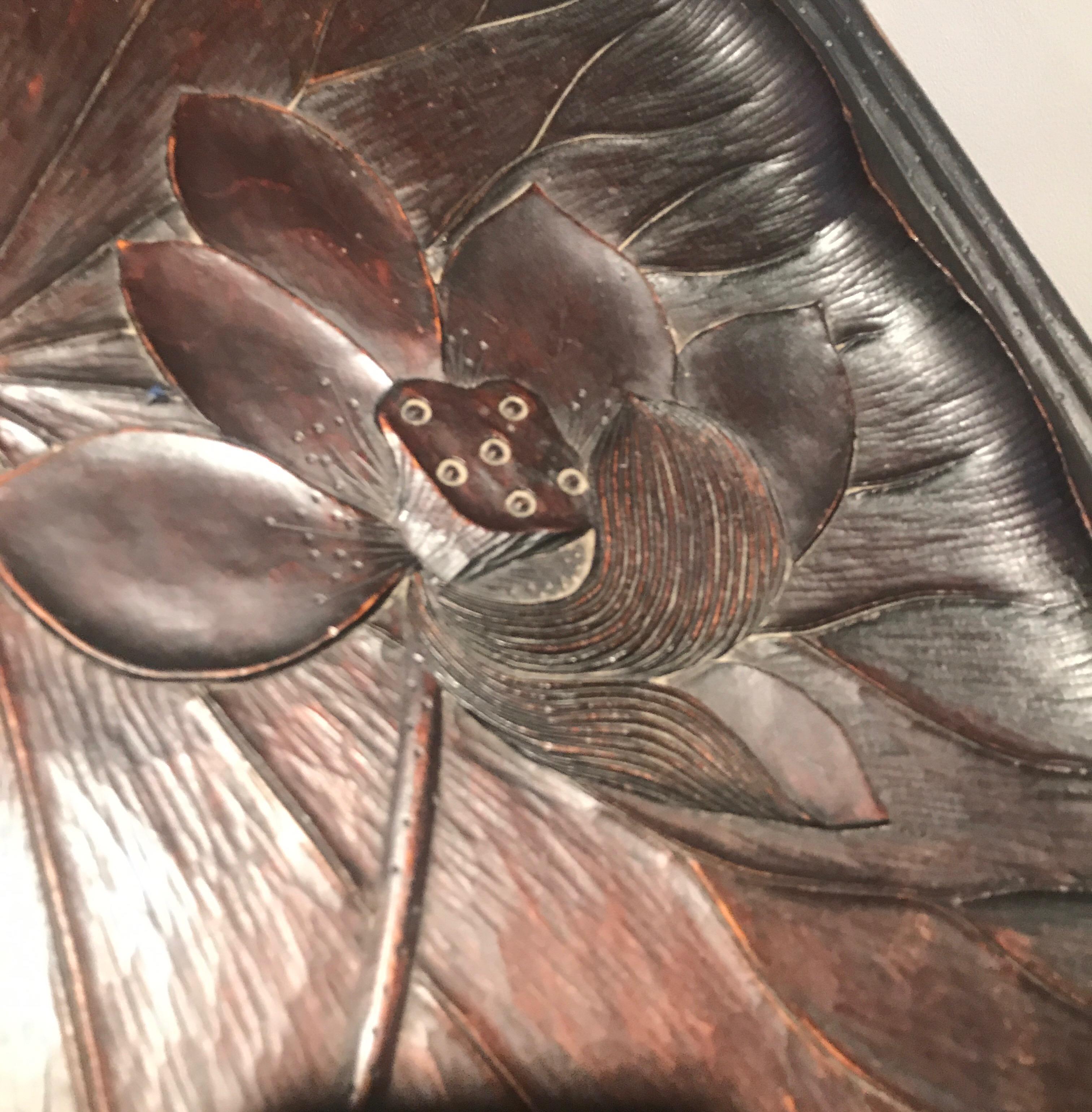 Art Nouveau Japanese Lotus Form Tray Top Table 1