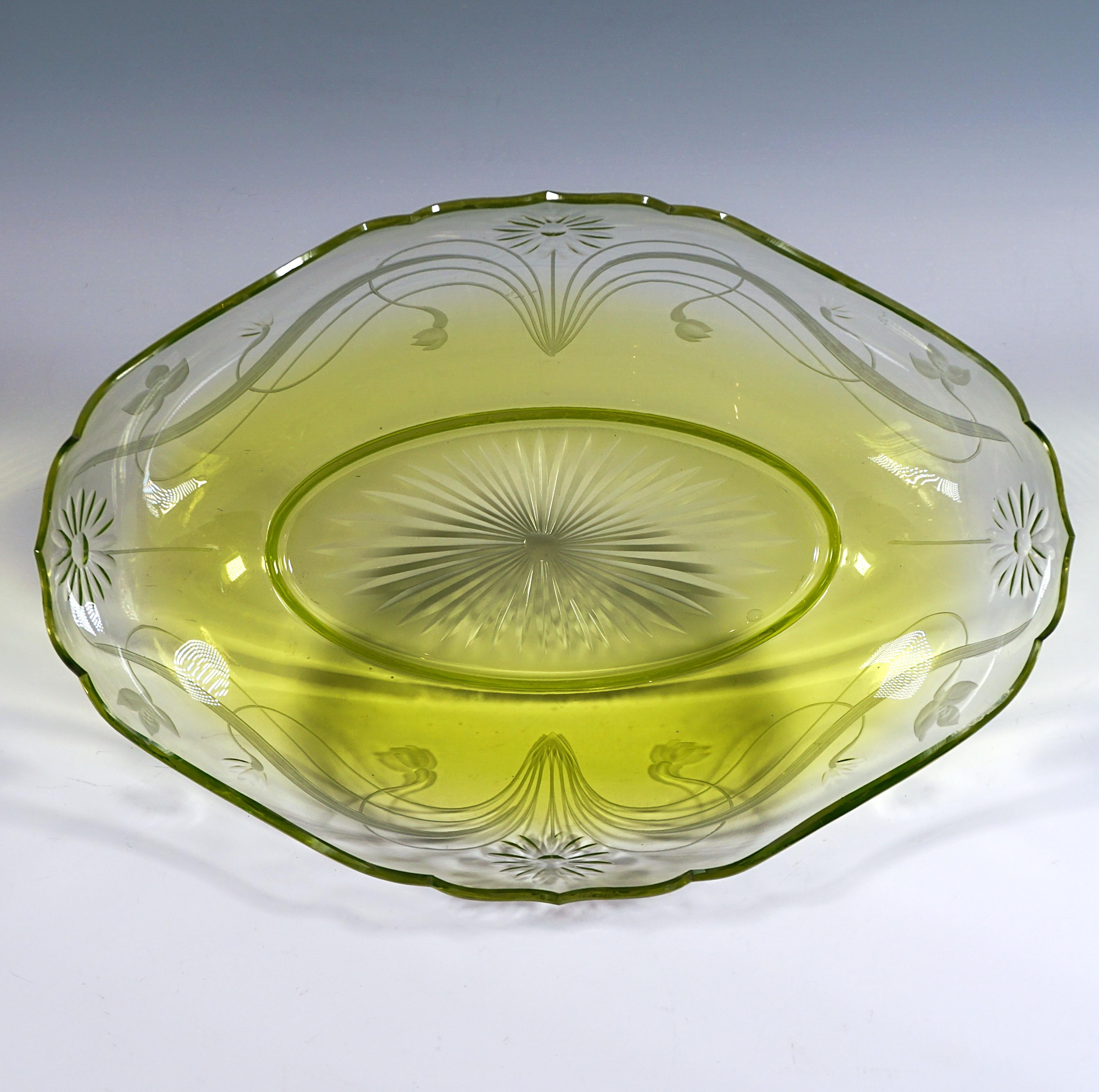 Art Nouveau Jardinière, Rose Tendrils & Clear-Green Glass, WMF Germany, 1910 4
