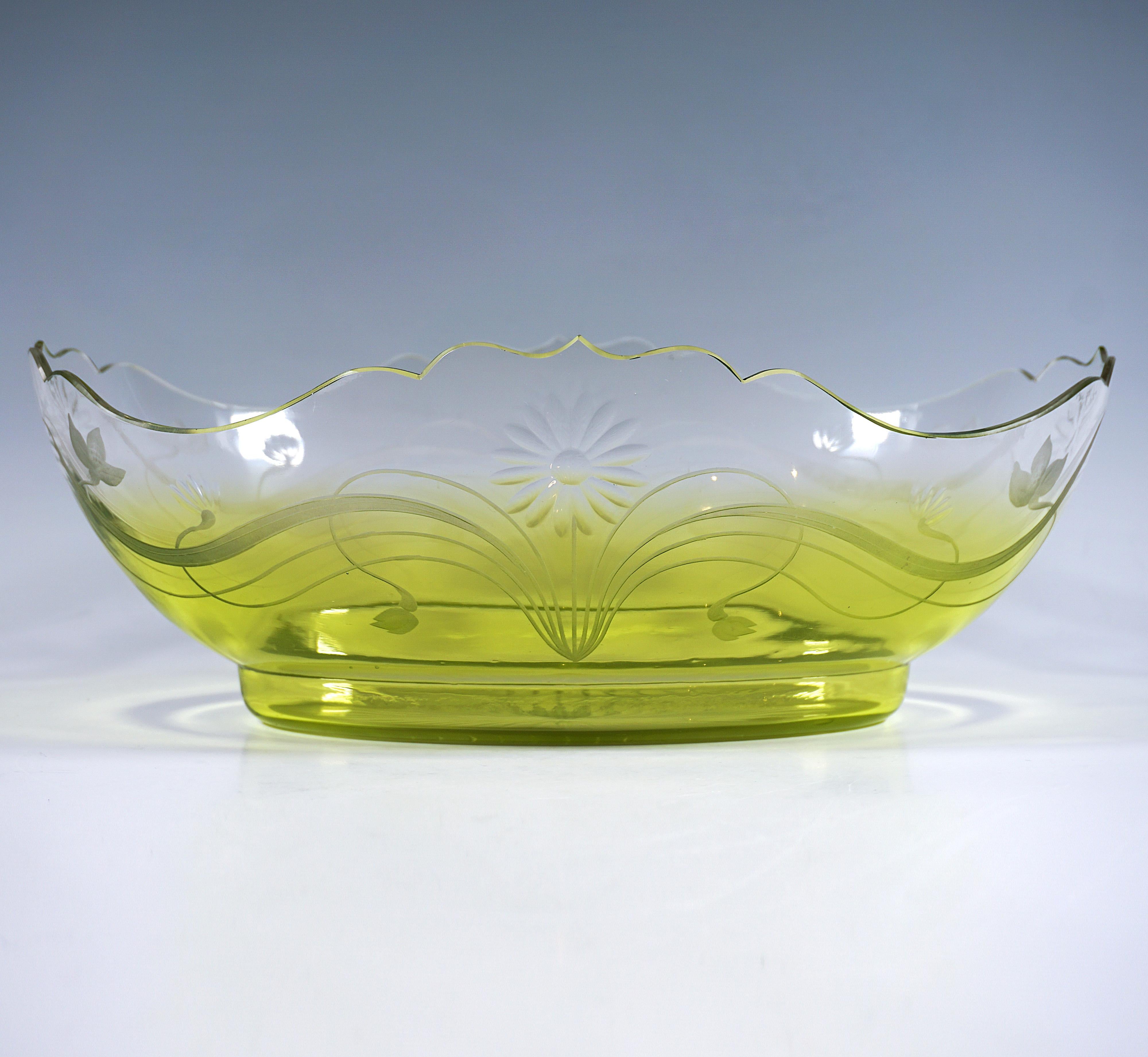 Art Nouveau Jardinière, Rose Tendrils & Clear-Green Glass, WMF Germany, 1910 3